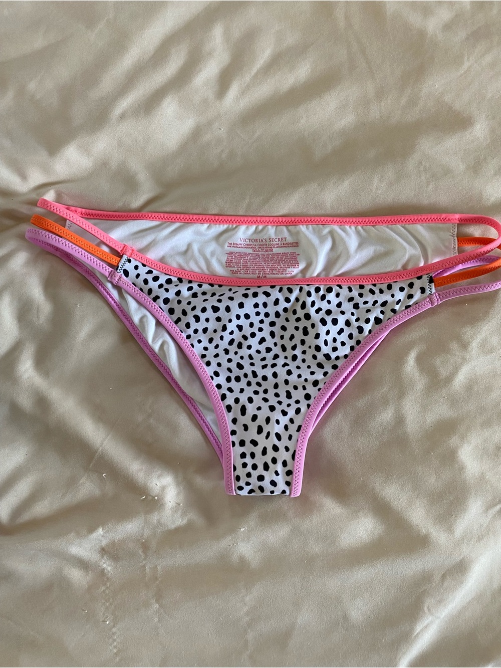 Victoria's Secret Pink Trim Dalmatian Print Bikini Bottoms